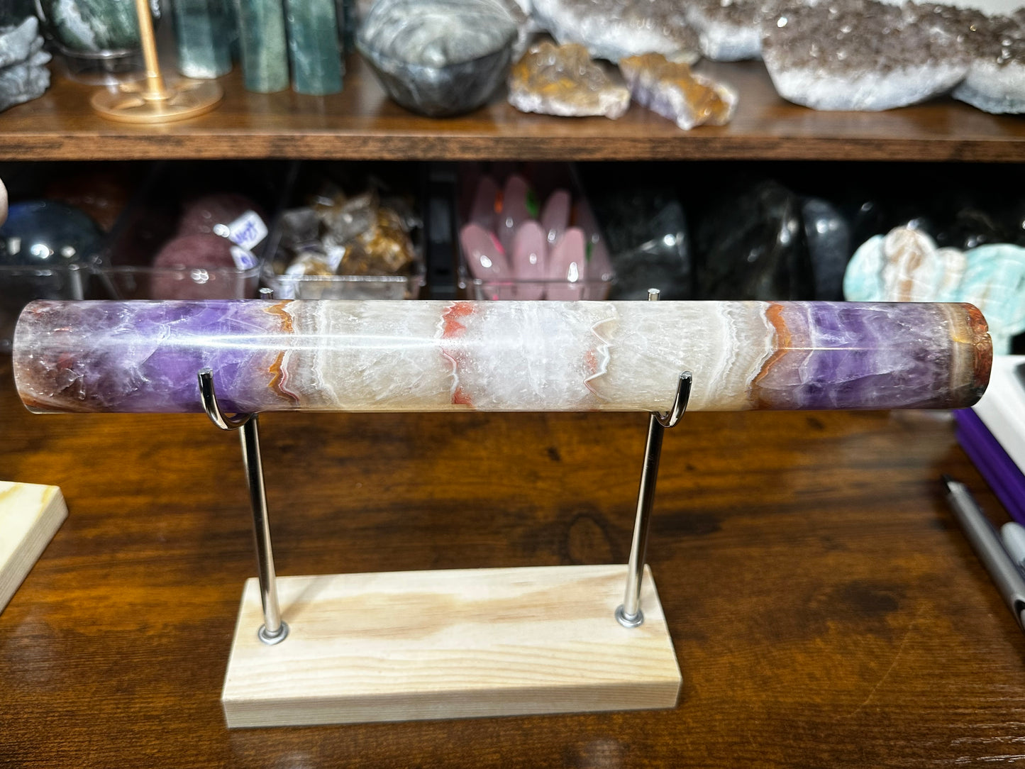 Amethyst + Crazy Lace Bracelet Holder