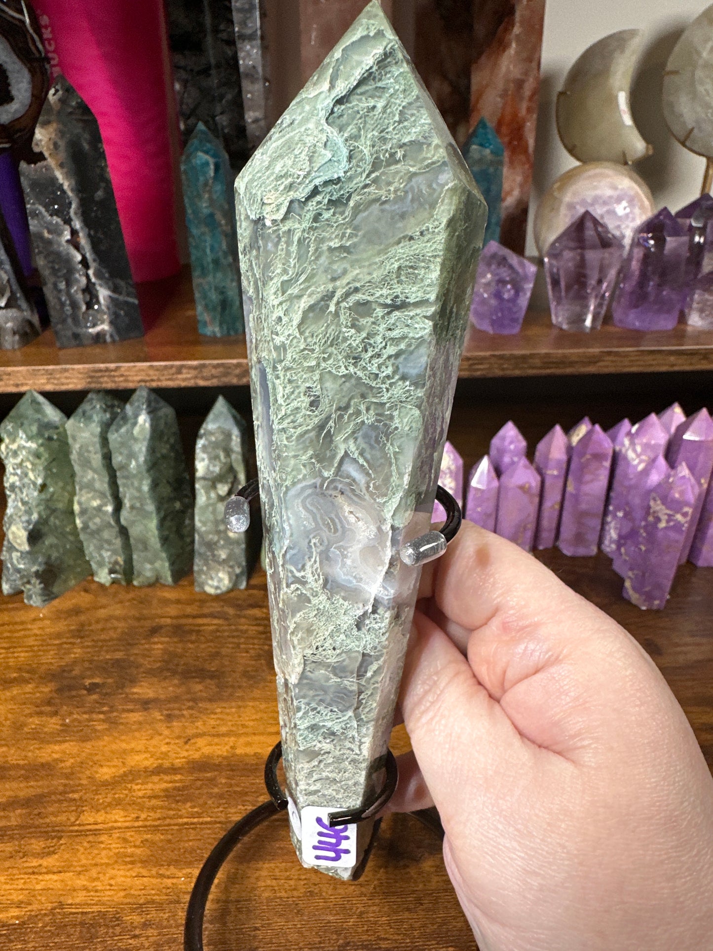 Moss Agate Wand