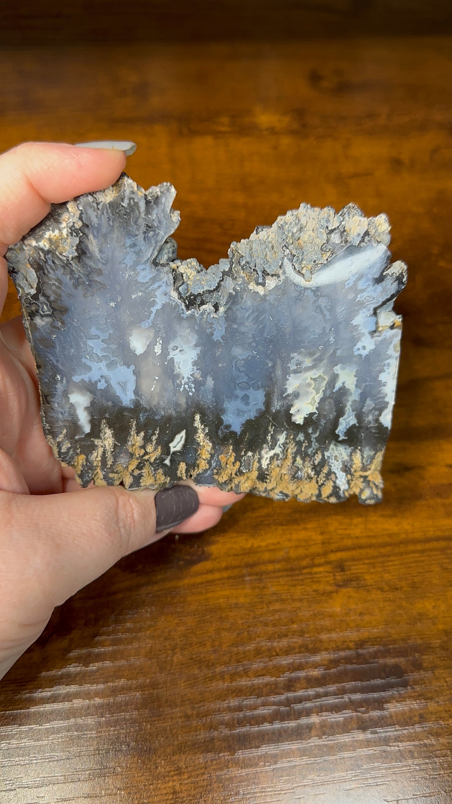 Blue Plume Agate Slab