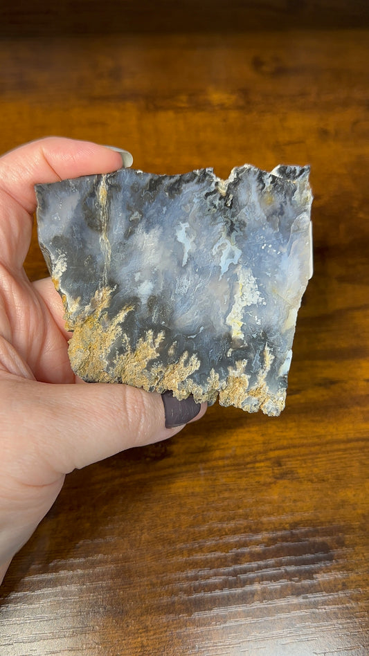 Blue Plume Agate Slab