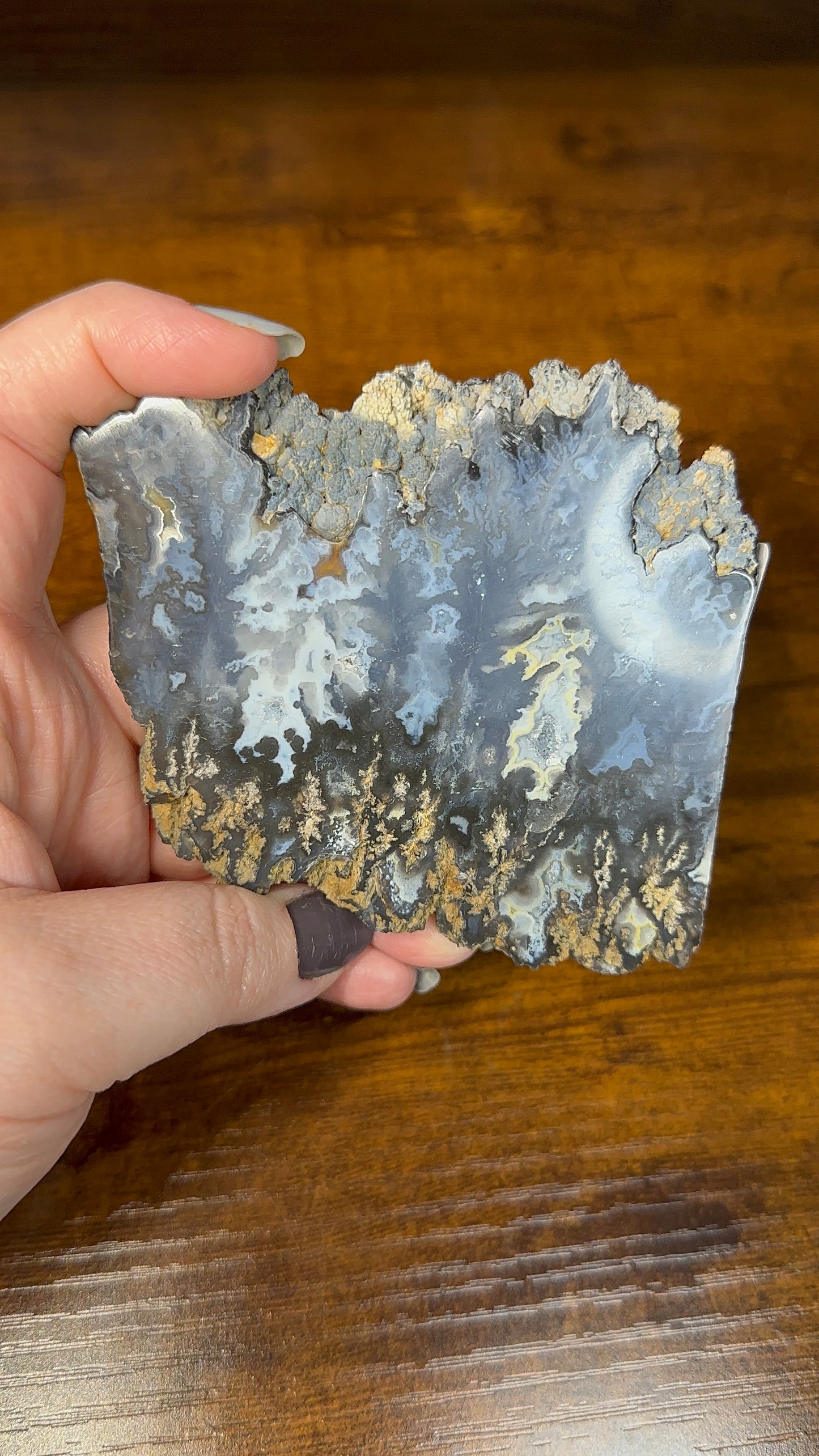 Blue Plume Agate Slab