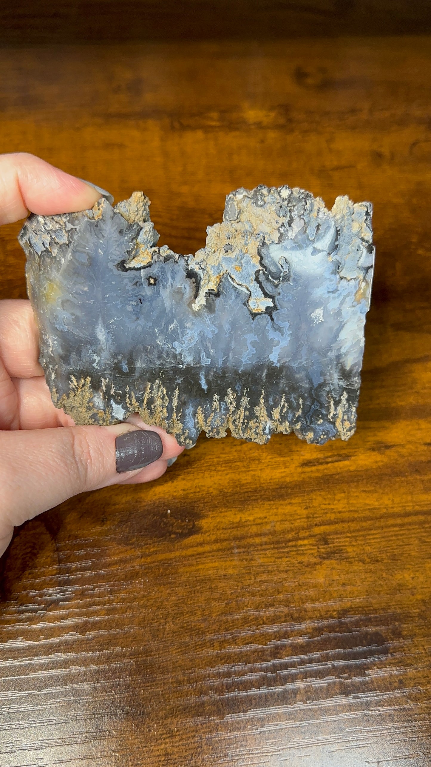 Blue Plume Agate Slab