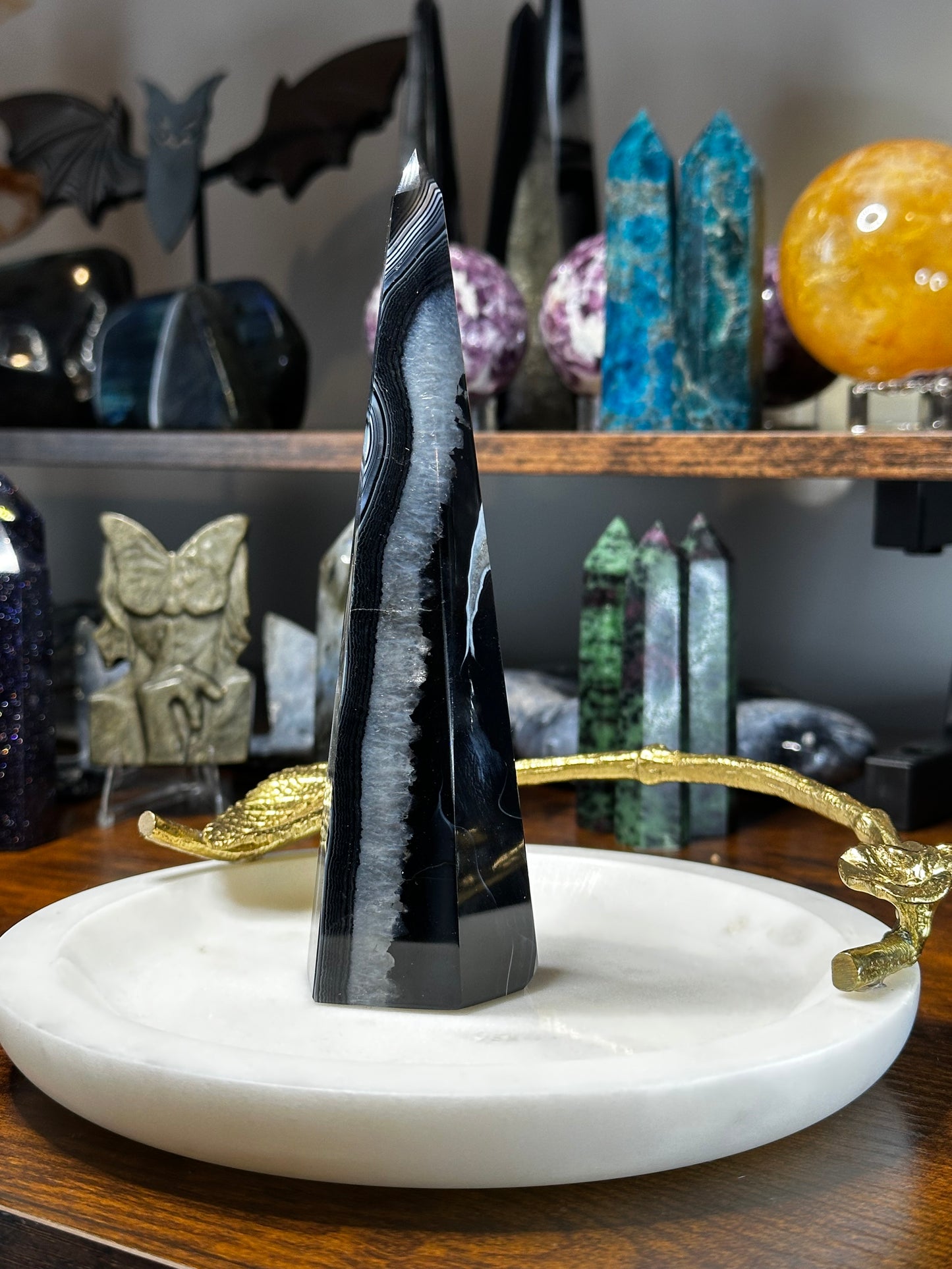 Black Agate Obelisk