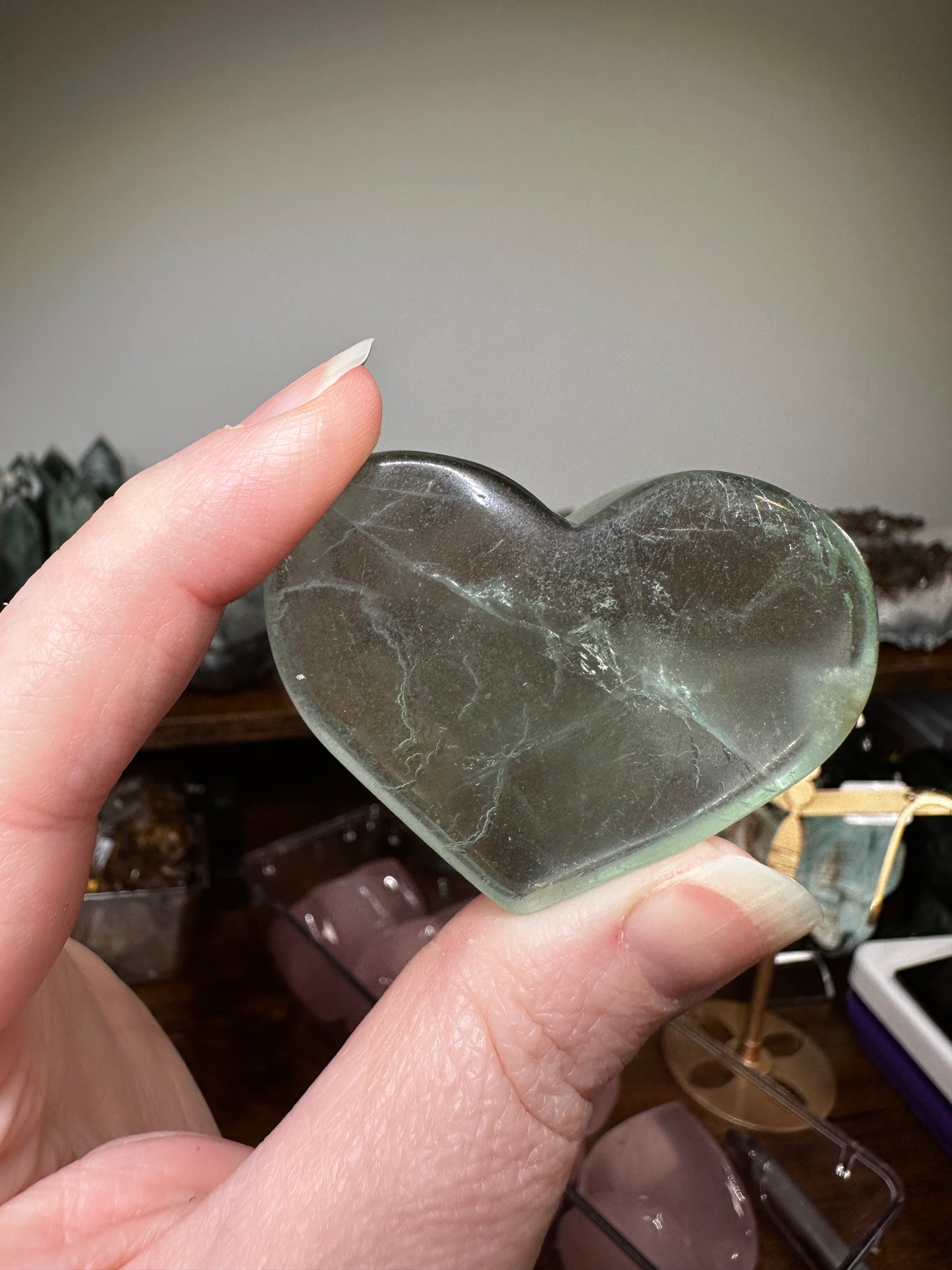 Green Fluorite Heart