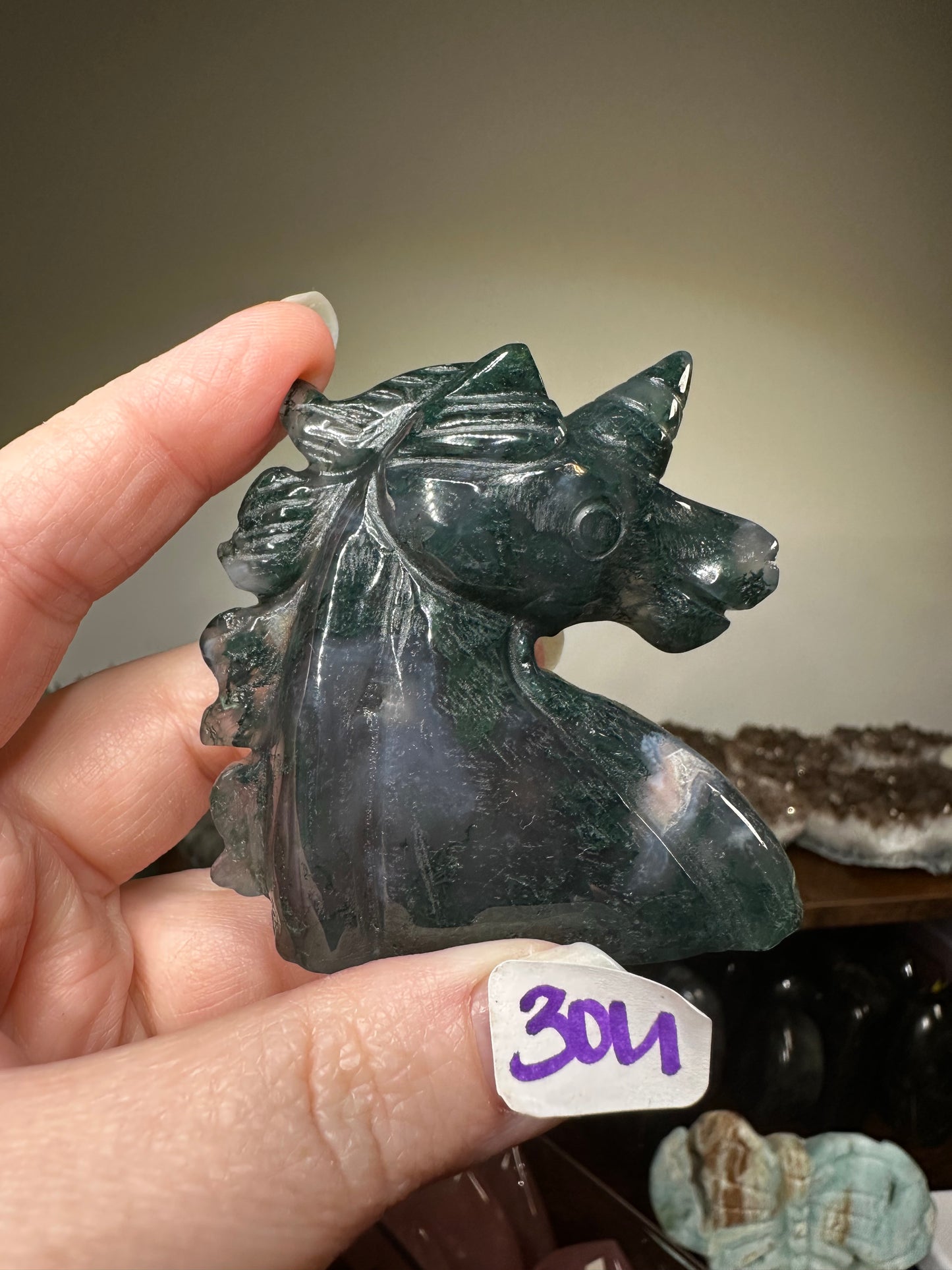 Moss Agate Unicorn
