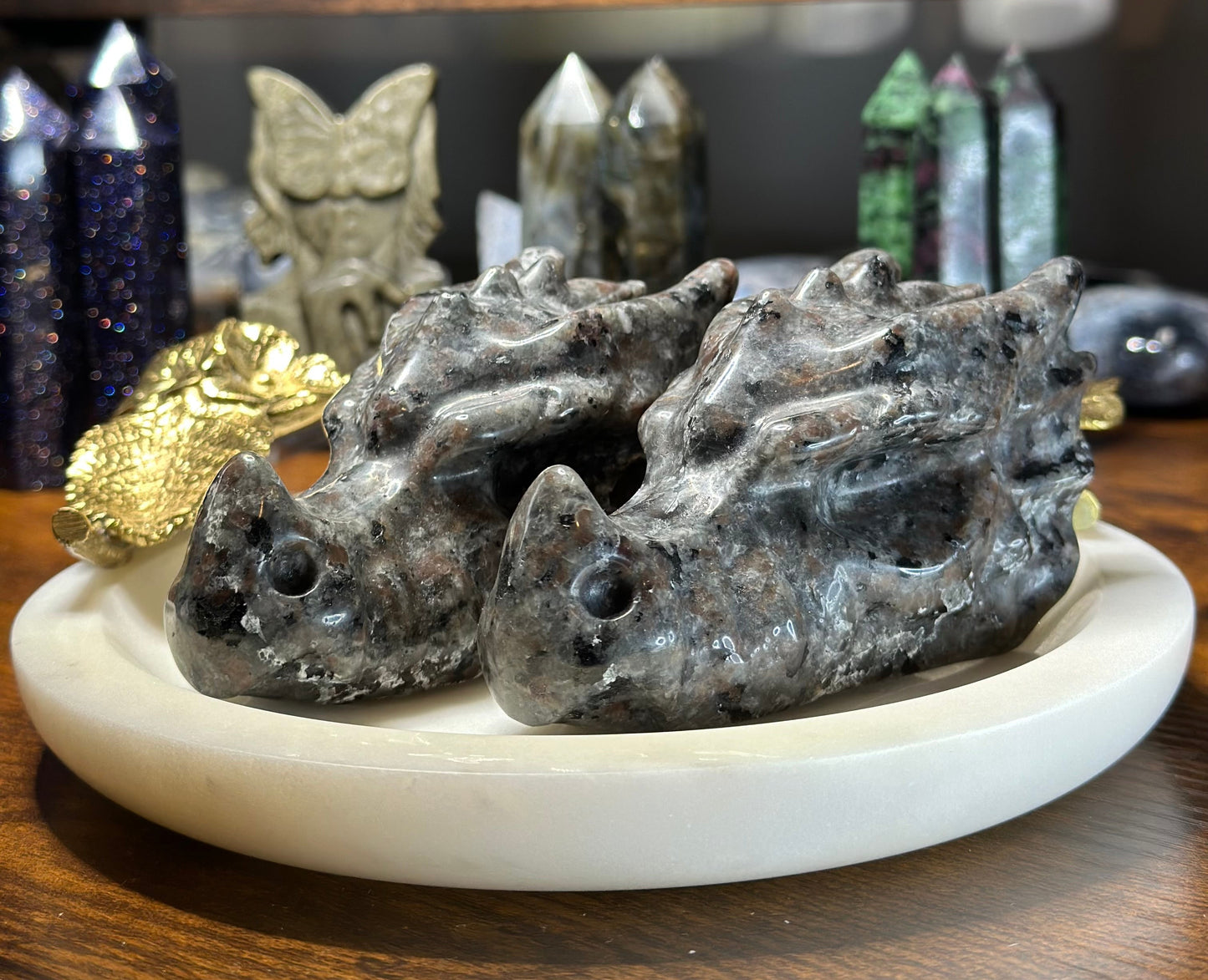 Yooperlite Dragon Head Carving