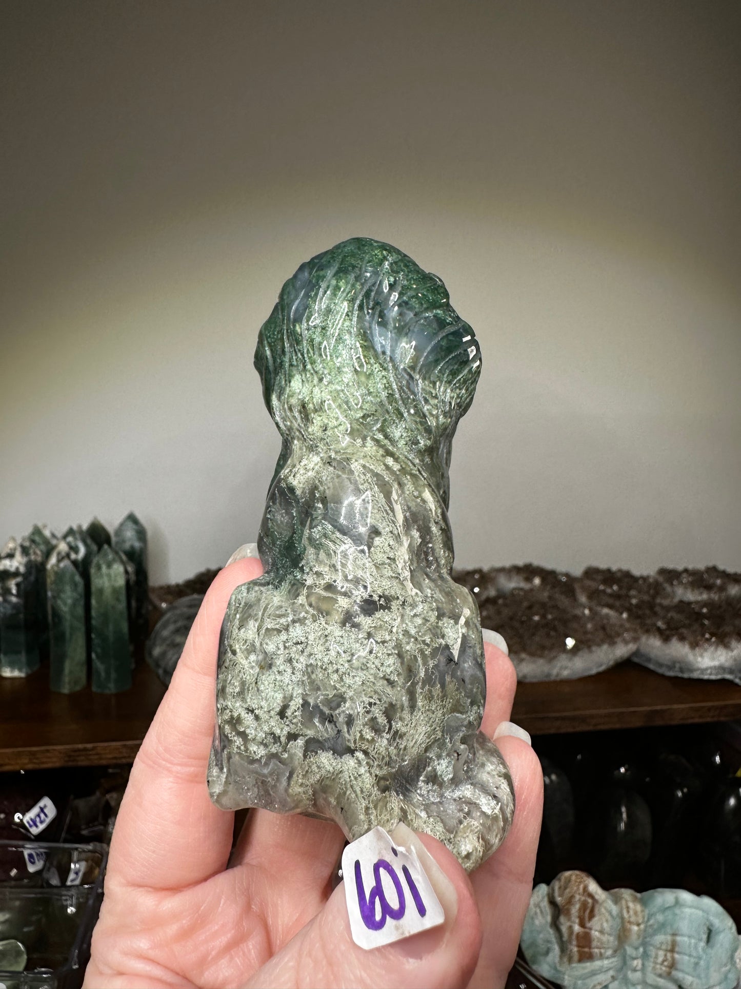 Moss Agate Lion