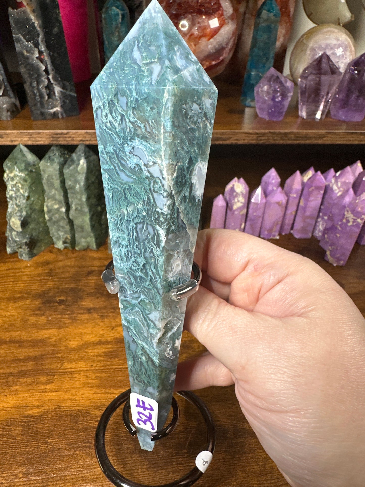 Moss Agate Wand