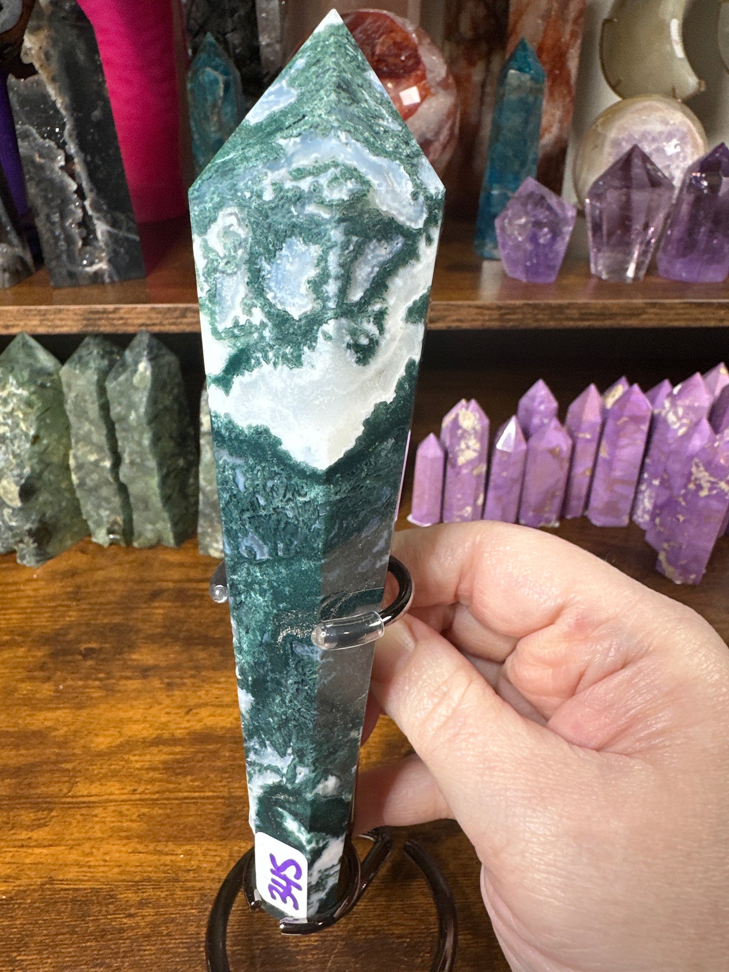 Moss Agate Wand
