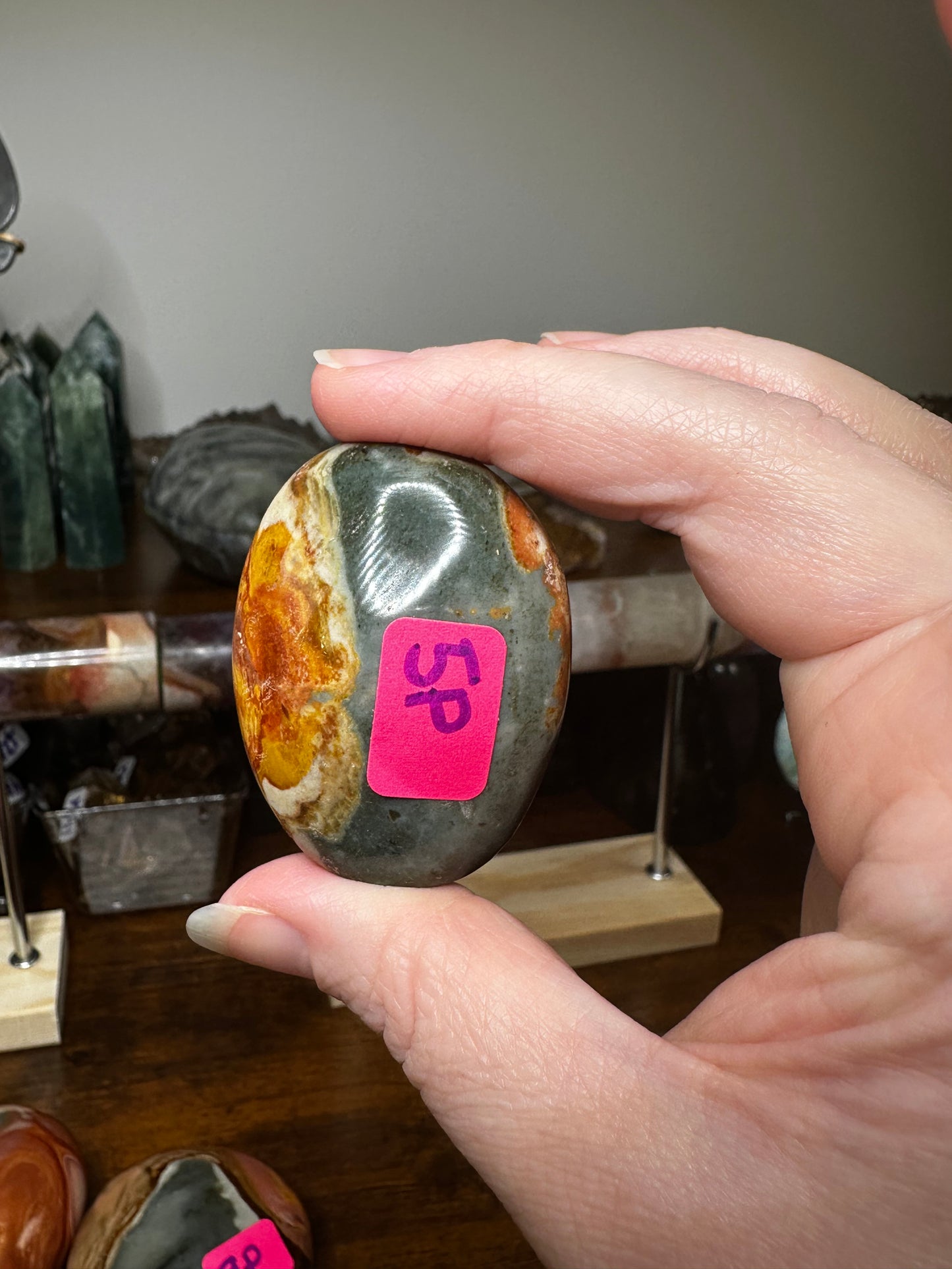 Polychrome Jasper Palm Stone