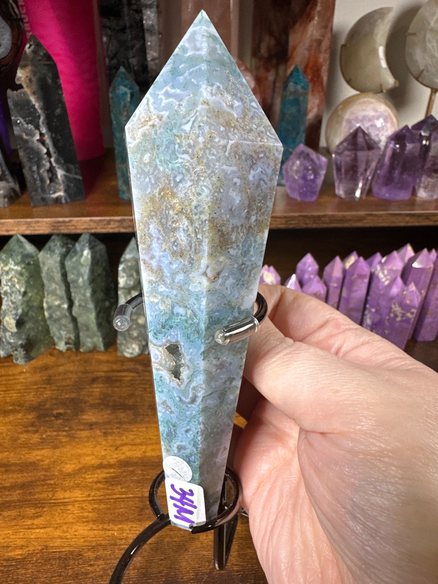 Moss Agate Wand