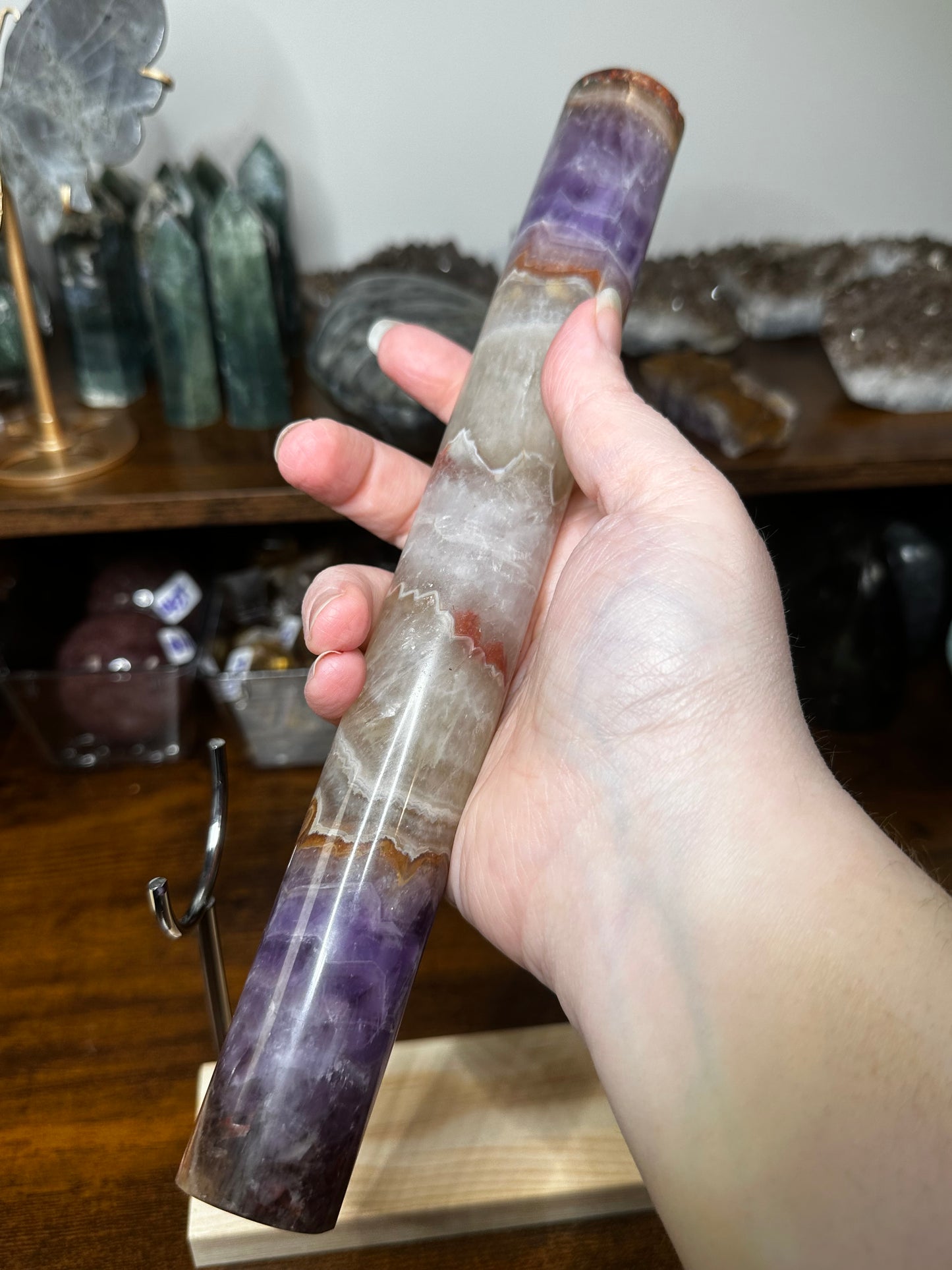 Amethyst + Crazy Lace Bracelet Holder