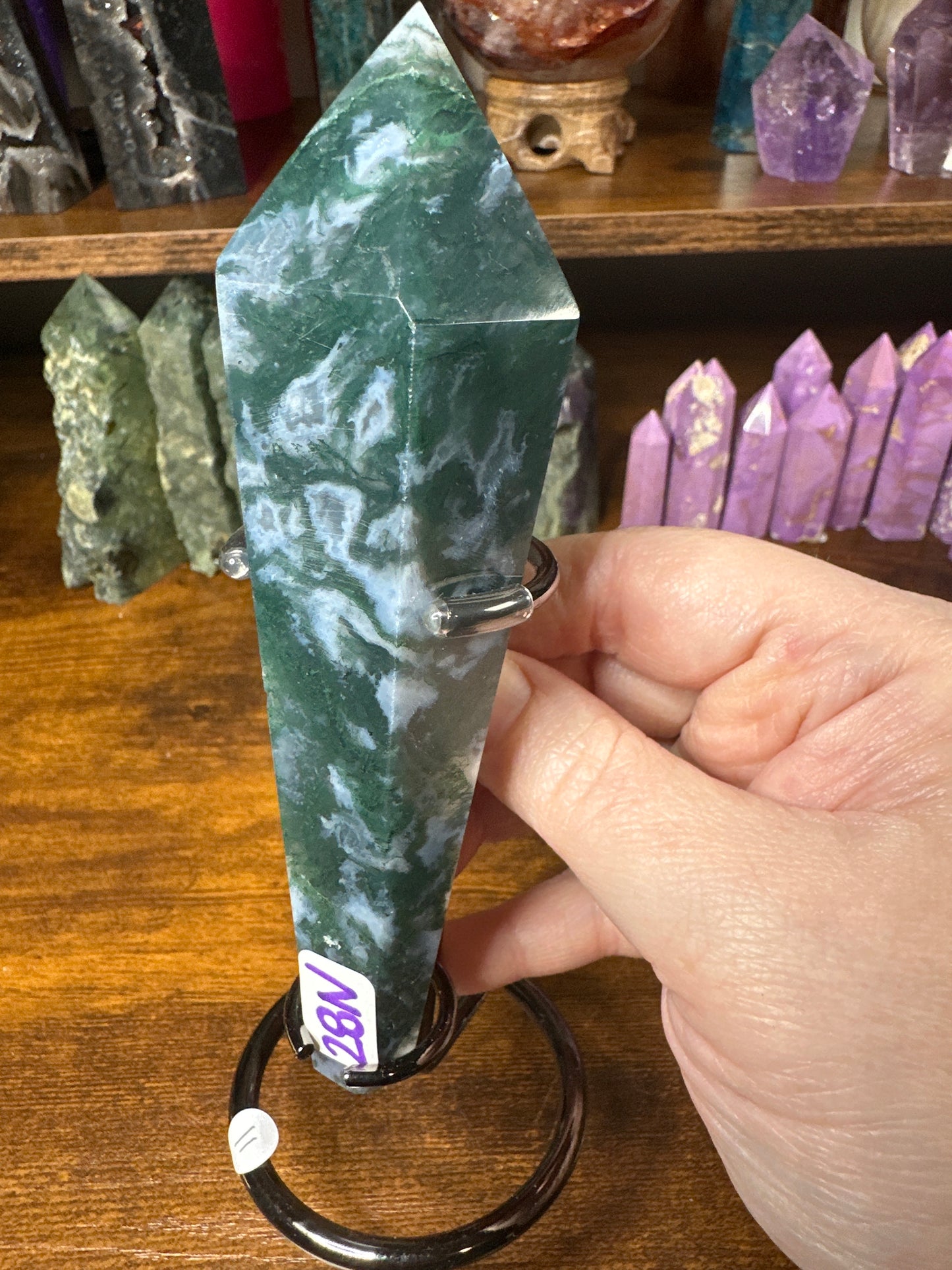 Moss Agate Wand