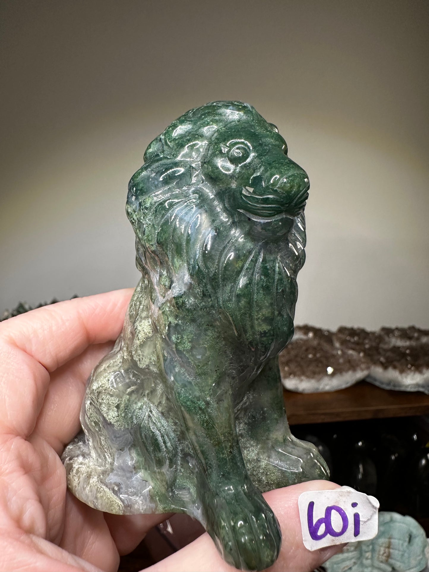 Moss Agate Lion