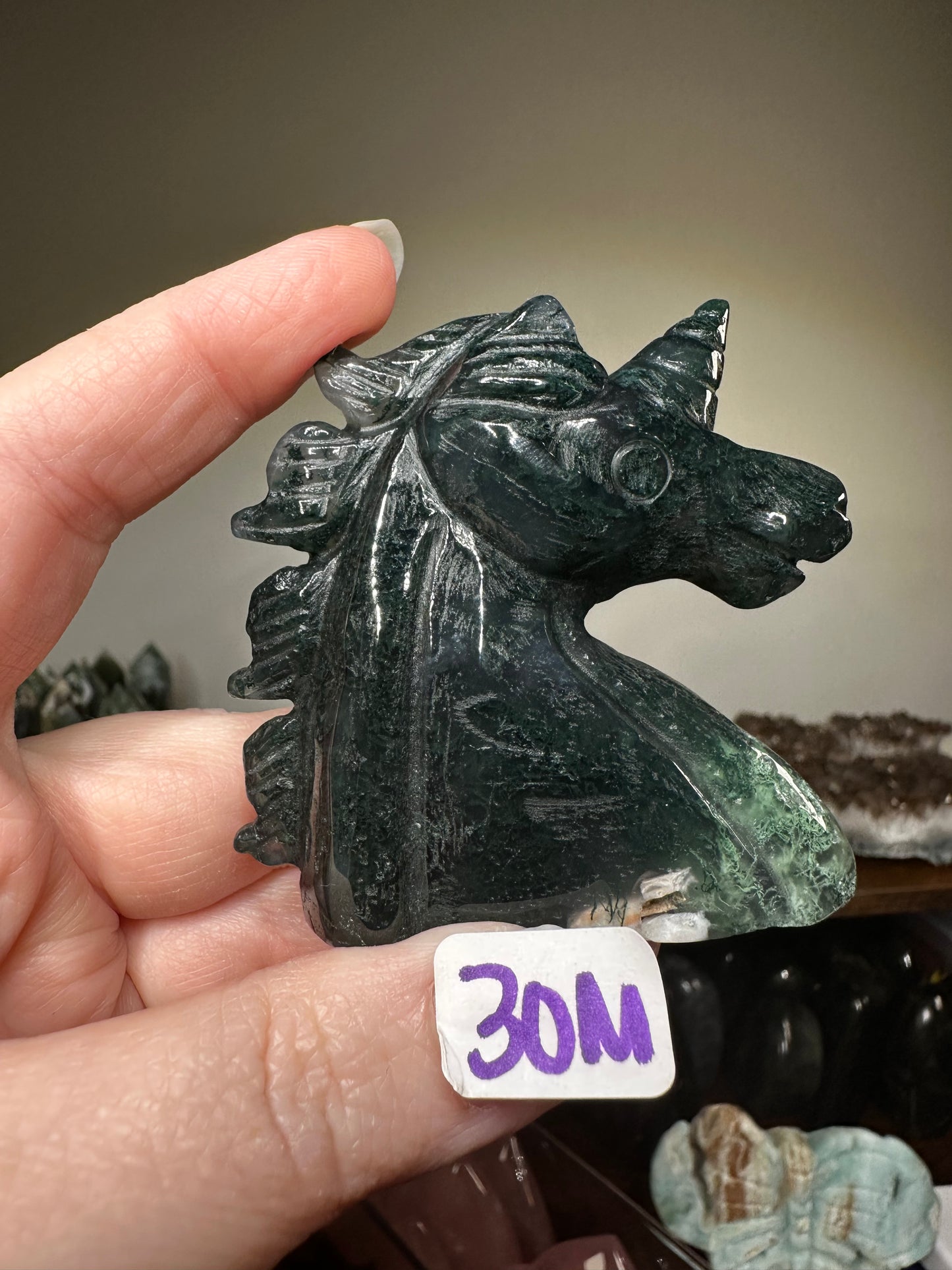Moss Agate Unicorn