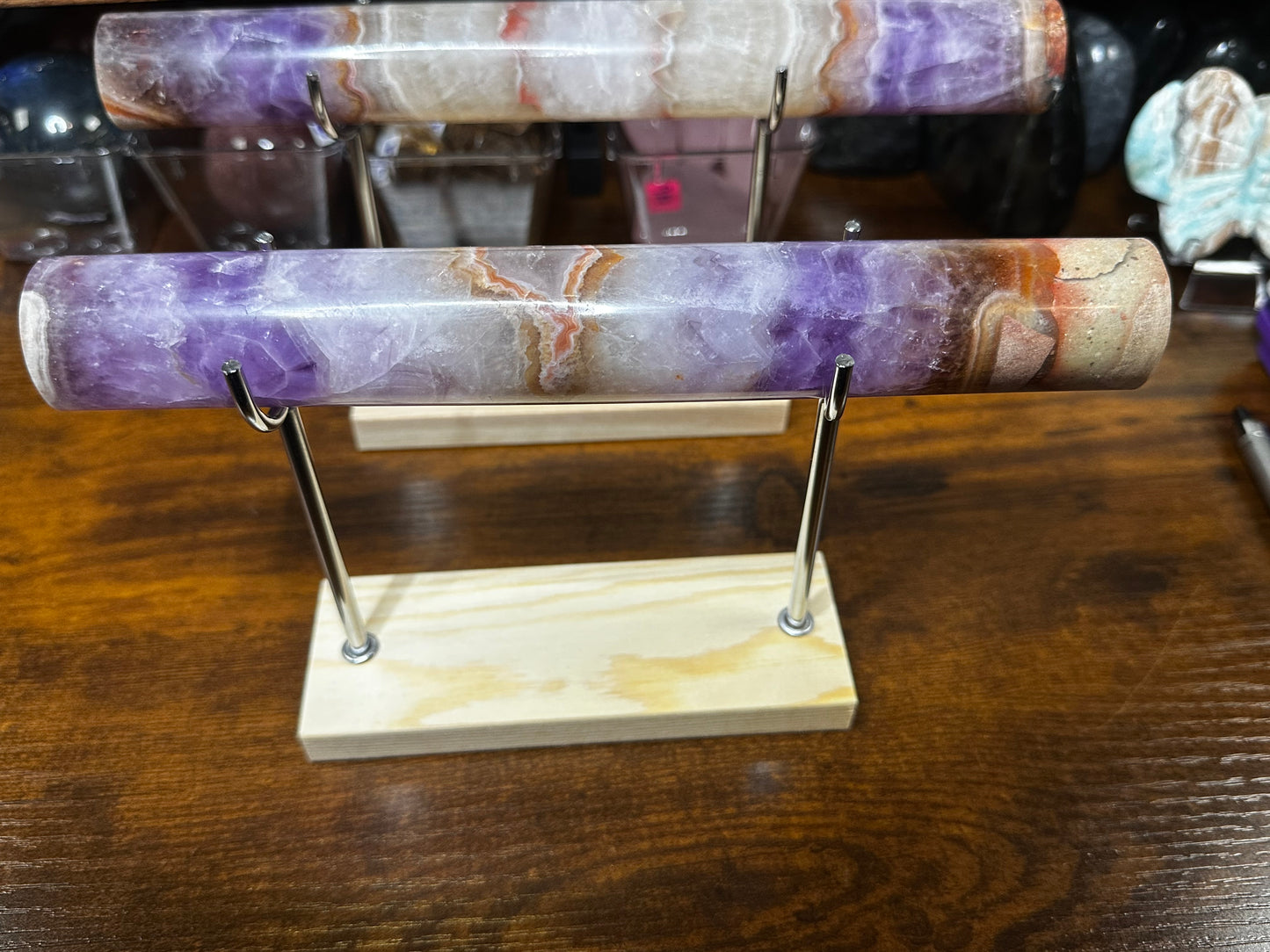 Amethyst + Crazy Lace Bracelet Holder