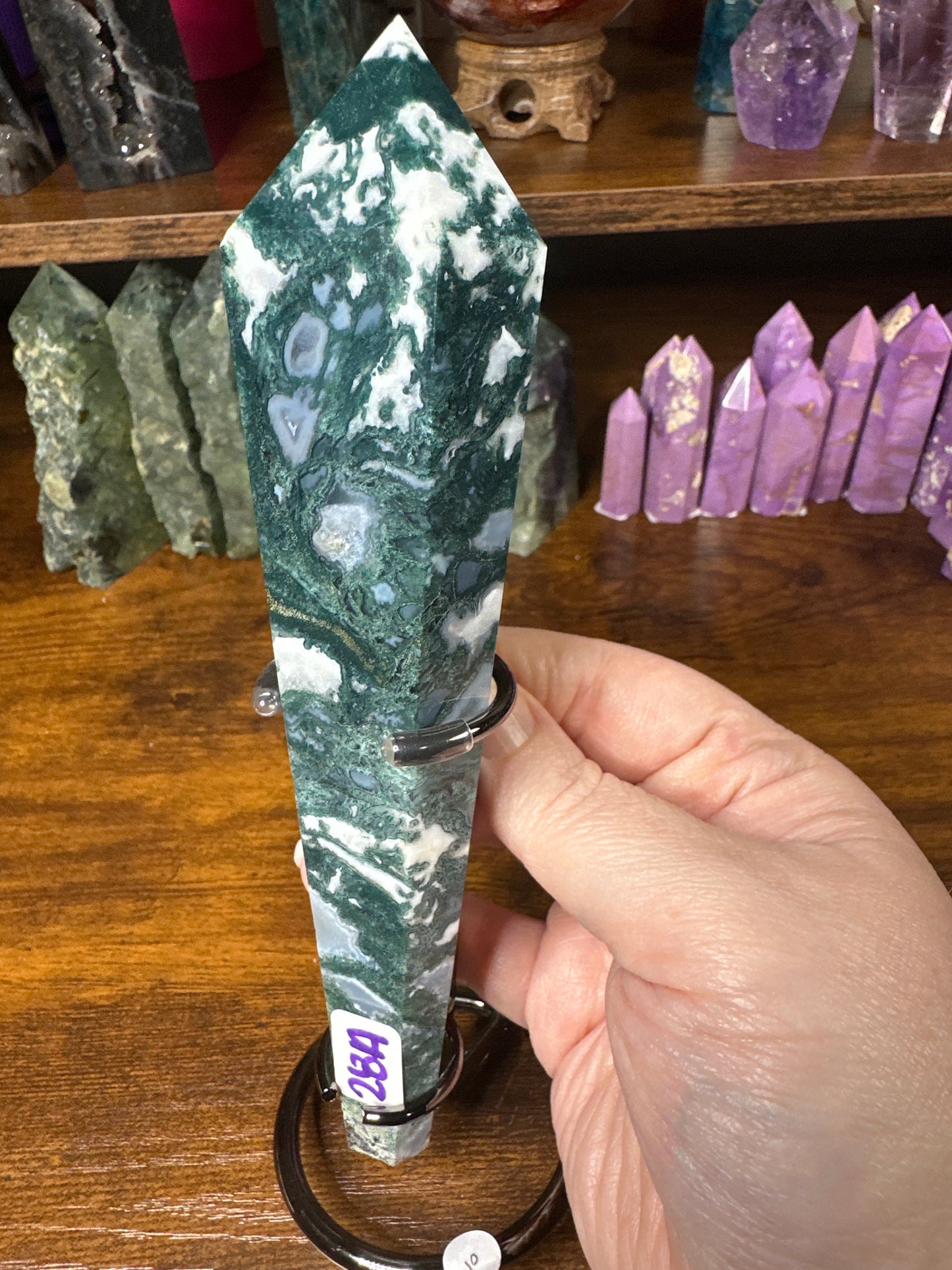 Moss Agate Wand