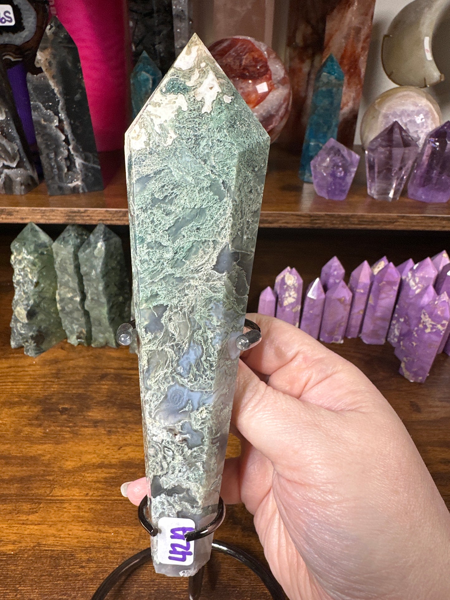 Moss Agate Wand