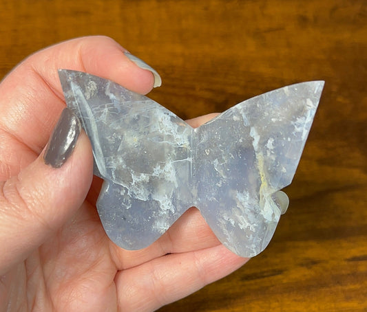 Blue Plume Agate Butterfly