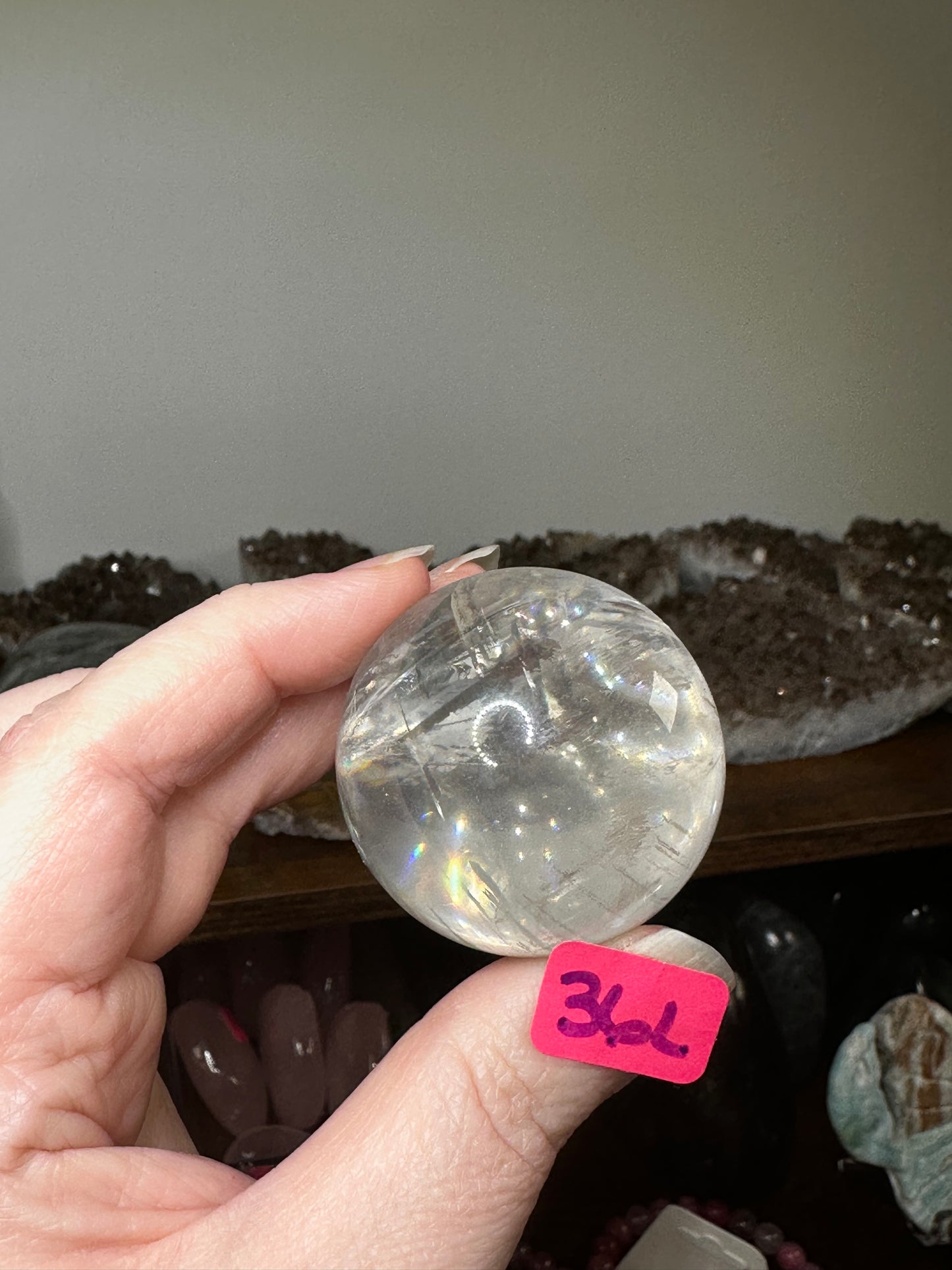 Clear Optical Calcite Sphere