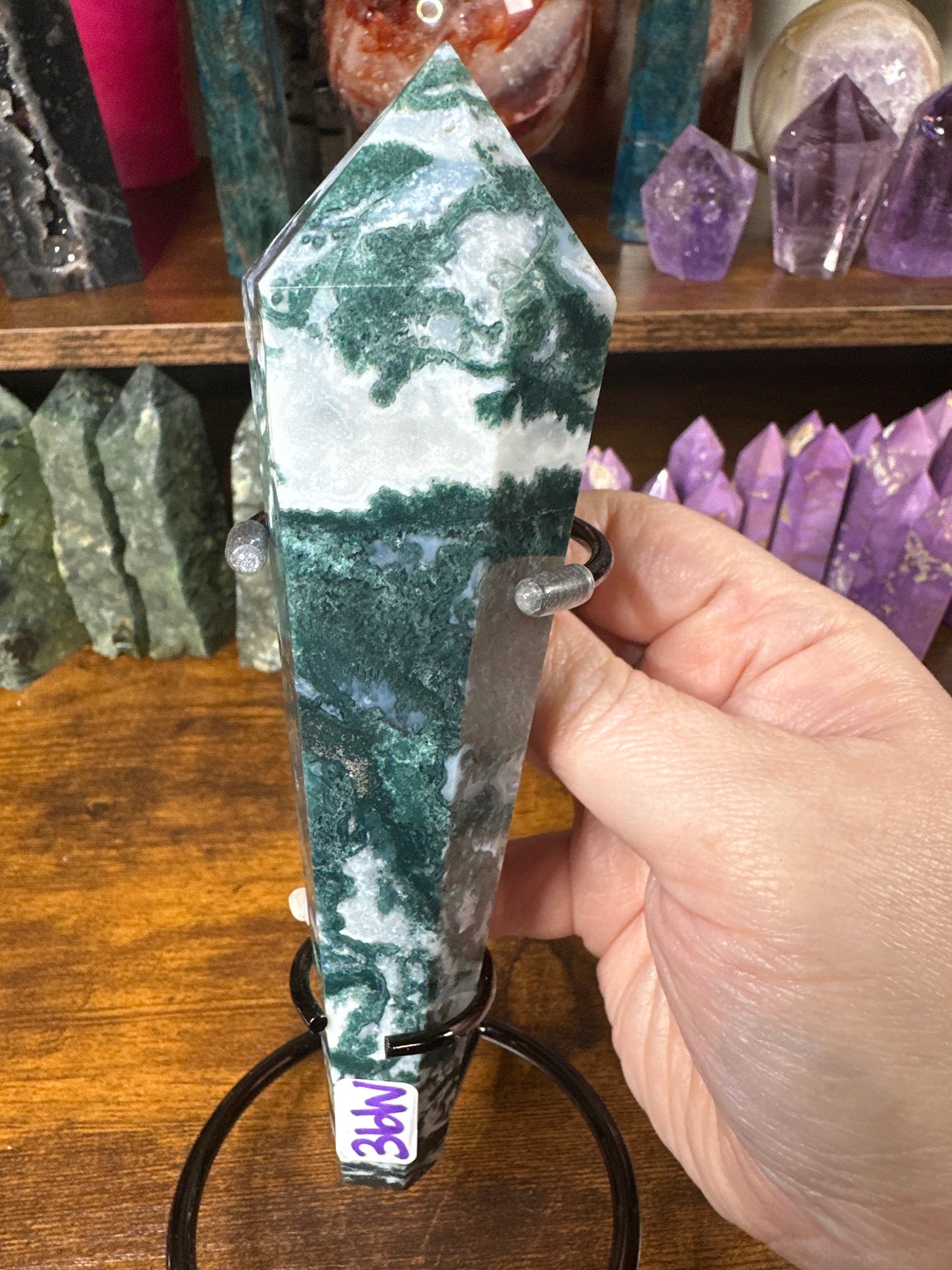 Moss Agate Wand