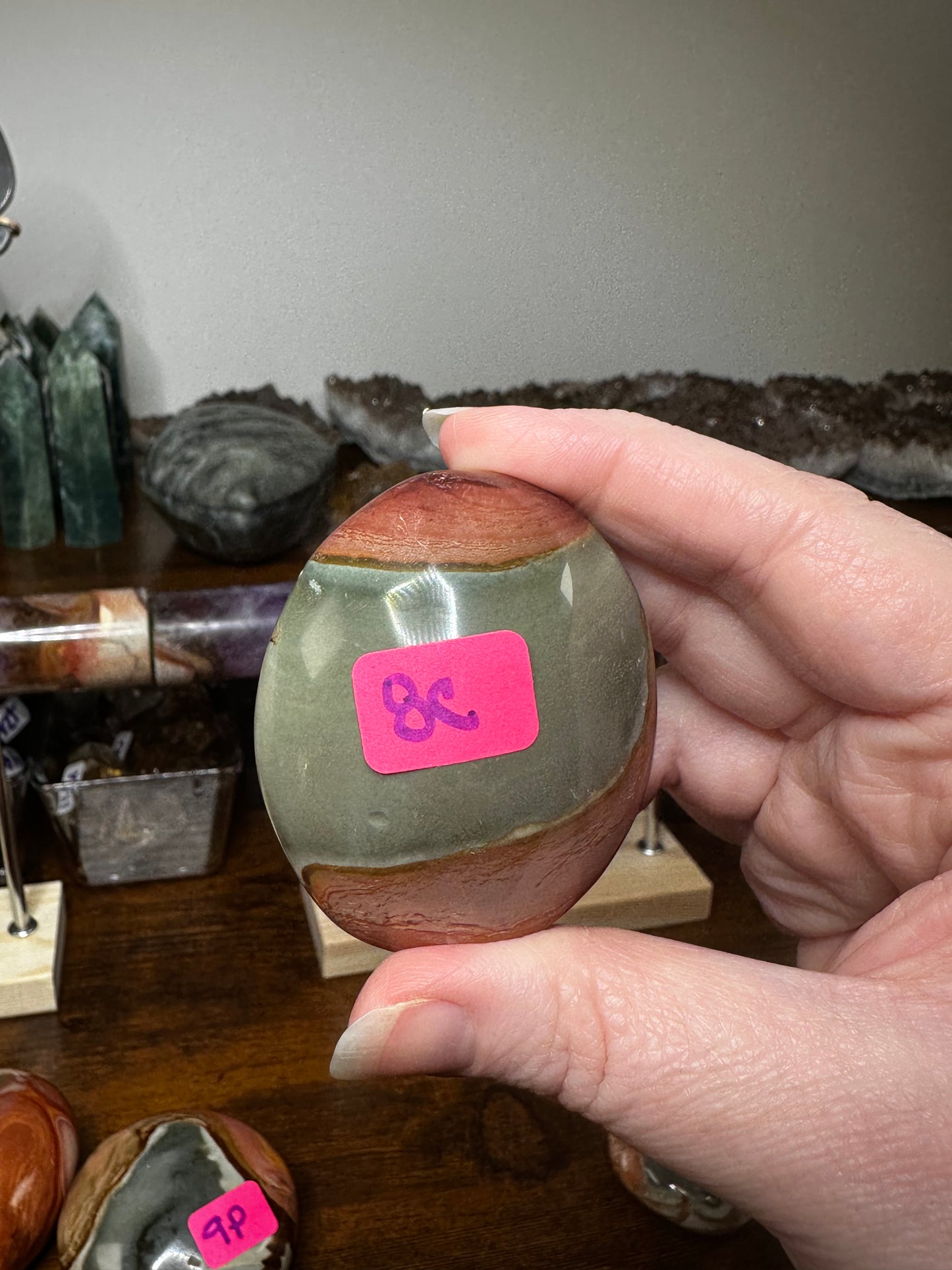 Polychrome Jasper Palm Stone