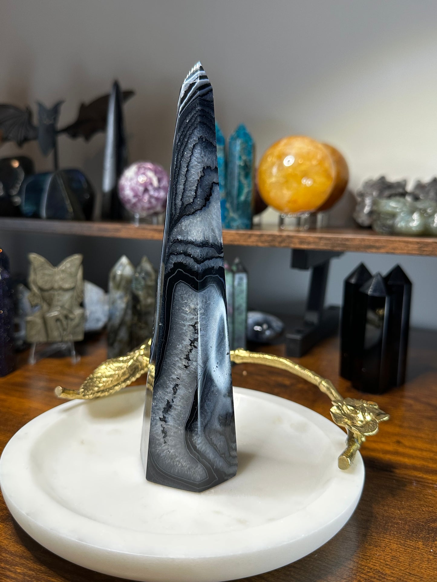 Black Agate Obelisk