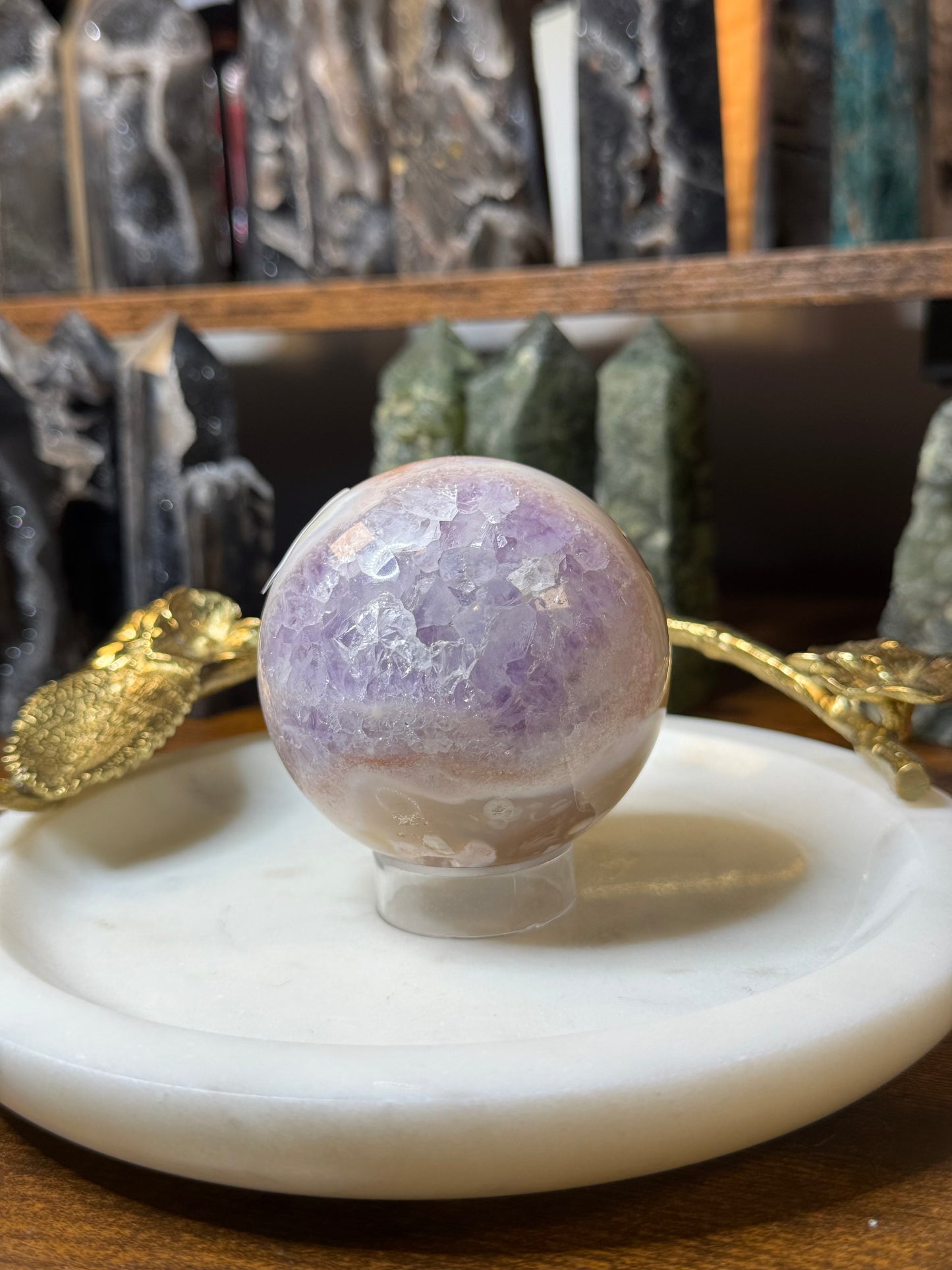 Flower Agate with Pink Amethyst