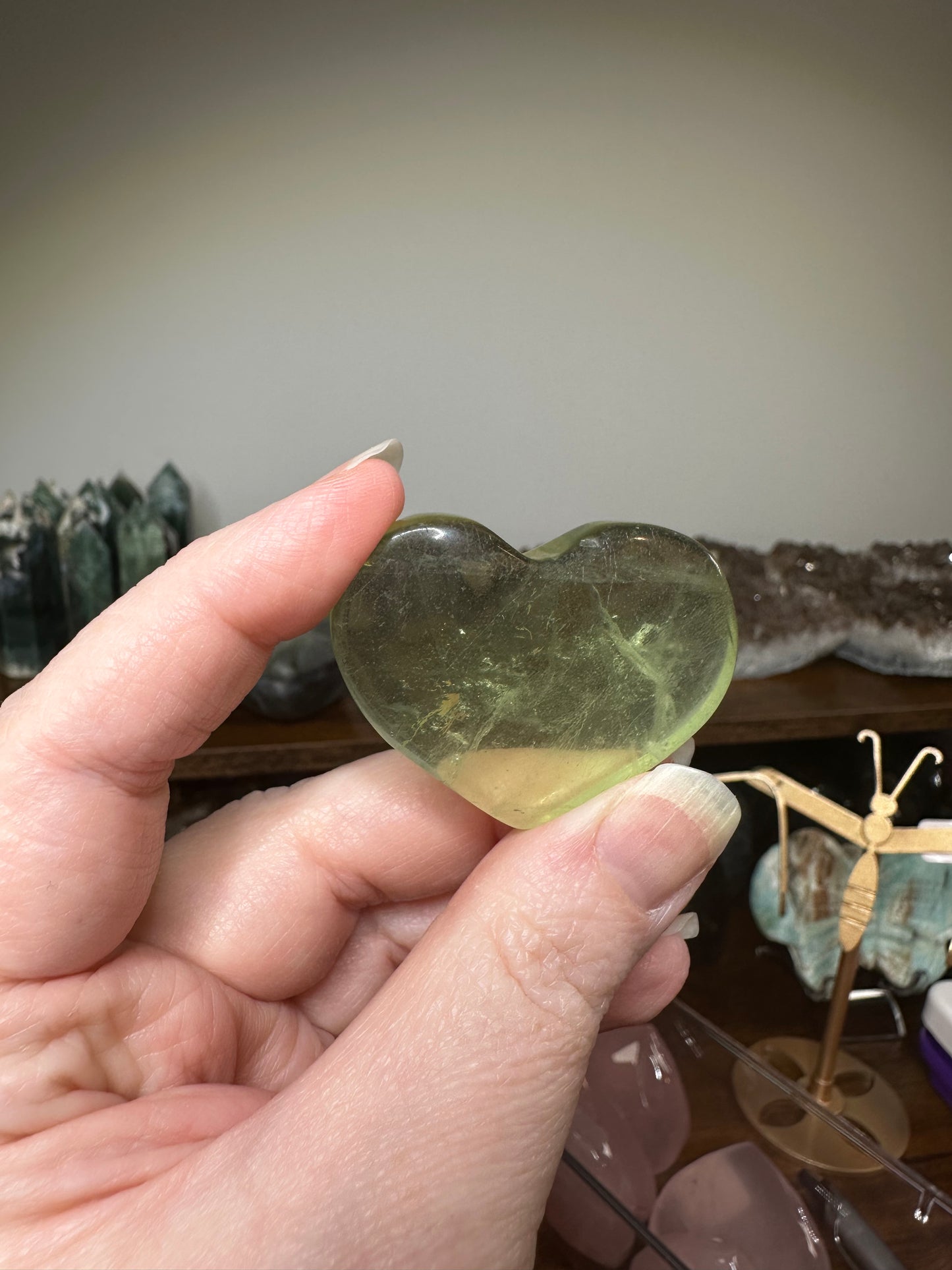 Green Fluorite Heart
