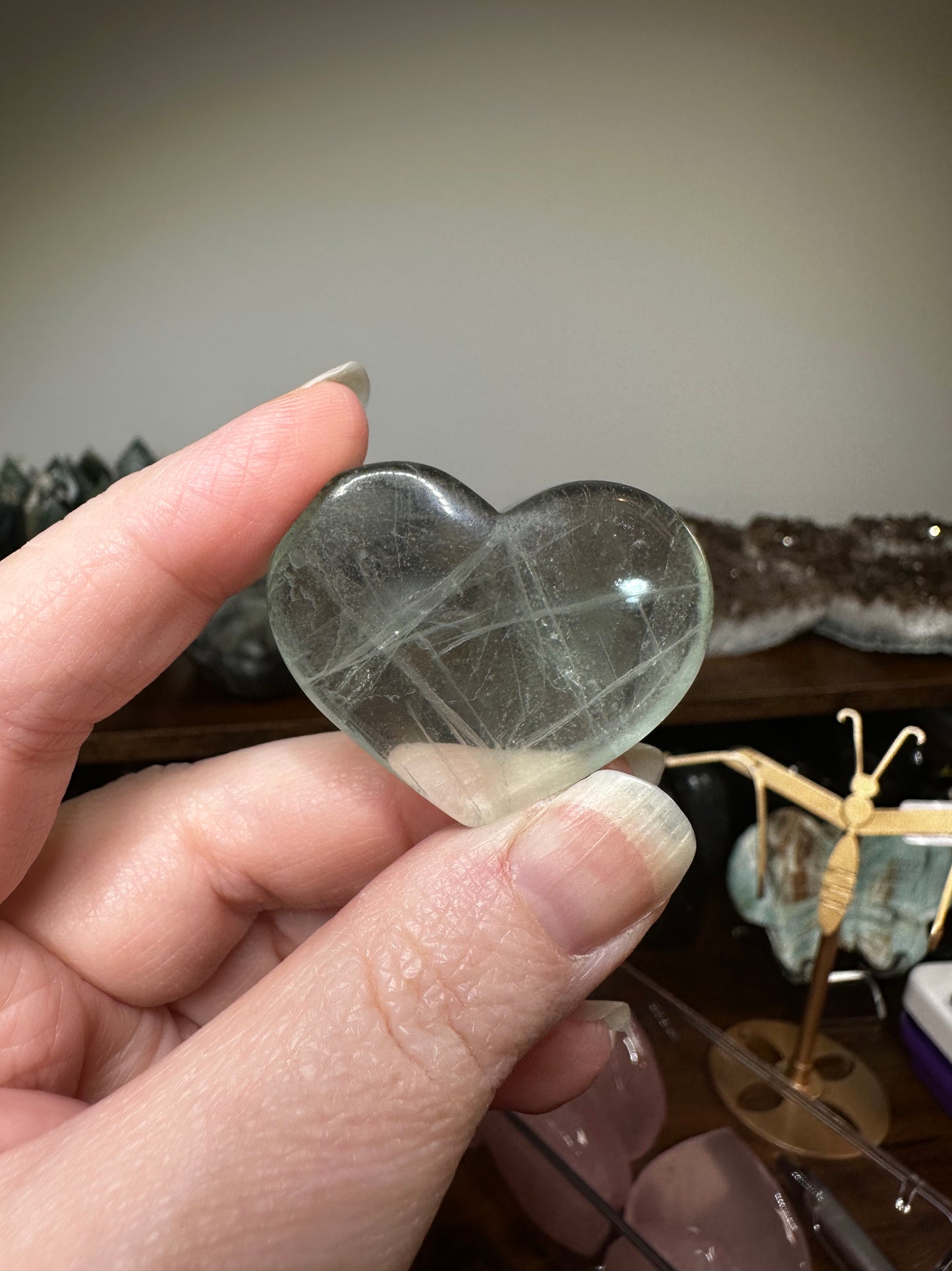 Green Fluorite Heart
