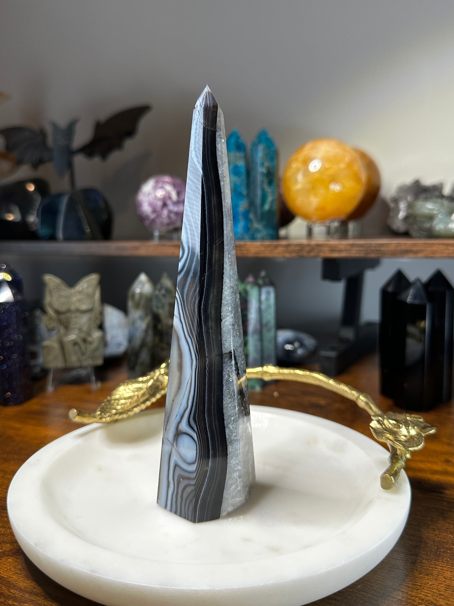 Black Agate Obelisk
